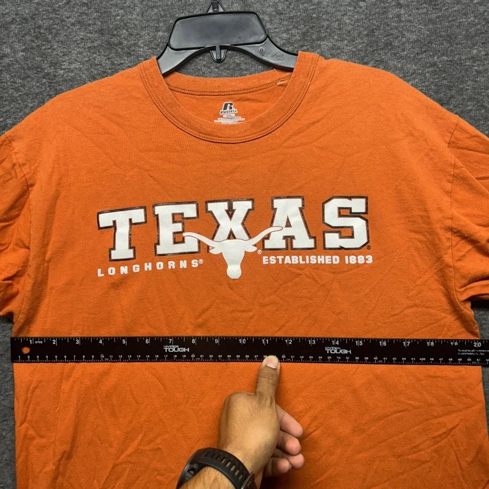 Texas Longhorns Russell Athletic Orange T Shirt‎ Mens Medium Established 1883